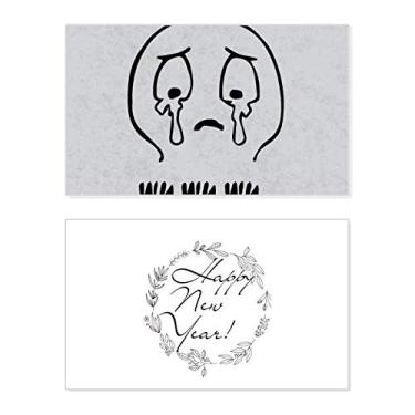 Imagem de Shed Tears Black Cute Chat Happy Pattern New Year Festival Greeting Card Bless Message Gift