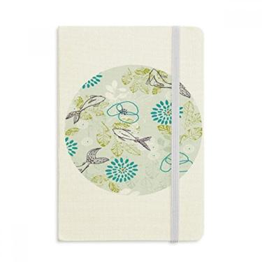 Imagem de Caderno de folhas de peixe flor azul animal capa dura oficial diário clássico
