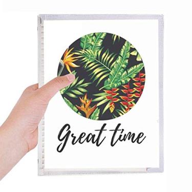 Imagem de Caderno de folhas tropicais para desenho de plantas de folhas soltas diário recarregável