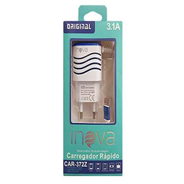 Imagem de H Maston Carregador Rápido 3.1 a V.8 Inova Azul, Moderno, 2 em 1 USB, Compatível com Android e Iphone