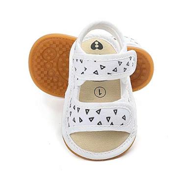 Imagem de Sandálias para meninos bebês meninas premium respirável sola de borracha antiderrapante infantil verão ao ar livre sapatos infantis primeiros passos, B-white, 3-6 Months Infant