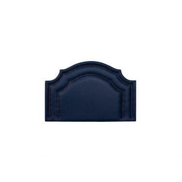Imagem de Cabeceira Solteiro Luxo 90x60 Courino Azul Tachas Fumê