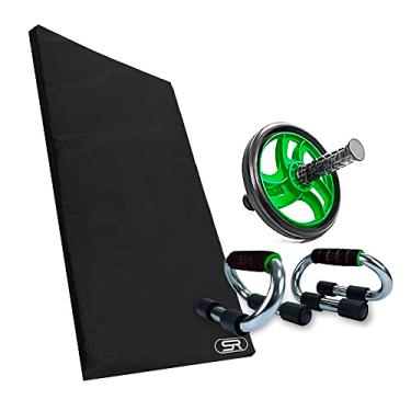Imagem de Colchonete Fitness AG80 + Roda Abdominal + Barra de Apoio para Flexão Metal