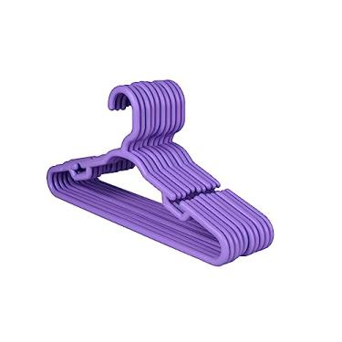 Imagem de Kit Conjunto Cabide Infantil Reforçado Lilás 8mm - 50 Unidades