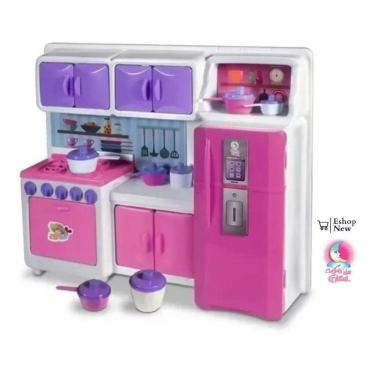 Imagem de Cozinha Menina Infantil Serve Para Barbie Fogão E Geladeira