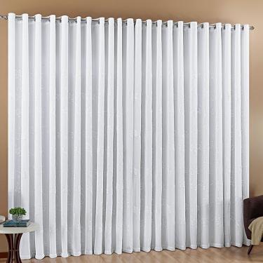 Imagem de Cortina Luz Voil Bordado 4,00X2,80 Sala Quarto Branca