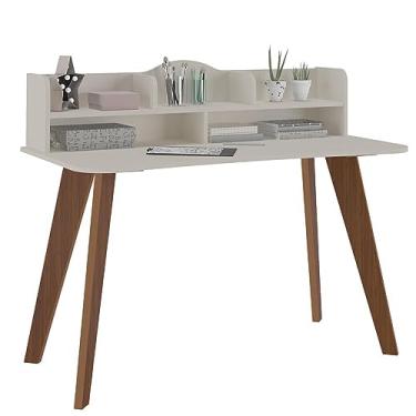 Imagem de Escrivaninha com nichos SOFIA cor Off White/Cedro - Artely