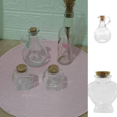 Imagem de Kit Galheteiro Porta Azeite e Porta Tempero Coração 3Peças