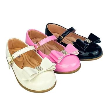 Imagem de Kit Com 3 Pares Sapatilha Infantil Menina feminina do 20 ao 34 Direto Da Fabrica Super Confortavél SPT510 (Branco, Rosa Bale e Preto, br_footwear_size_system, little_kid, numeric, numeric_28)