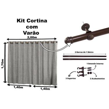 Imagem de Cortina Semi-Blackout Suede 2,80m x 1,70m Tabaco