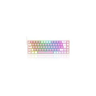 Imagem de Teclado Mecânico Gamer Redragon Castor, RGB, Switch Blue, ABNT2, Rosa e Branco - K631PW-RGB (PT-BLUE)
