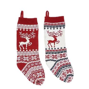 Imagem de GARVALON 2 Peças Meias De Férias De Malha Meias De Natal Meias De Árvore De Natal Saco De Meia De Árvore De Natal Ornamento De Árvore De Natal Malha Meias De Natal