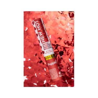Imagem de Lança Confete Chuva de Corações Vermelhos Metalizados - 30cm
