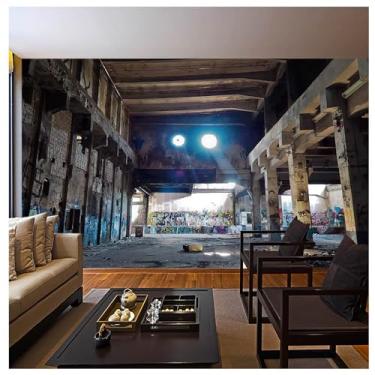 Imagem de TUYIFA Papel de parede 3d papel de parede cenas arquitetônicas sala de estar quarto TV sofá pintura decorativa fundo mural de parede (158''x110'' (400x280cm), pano de seda)