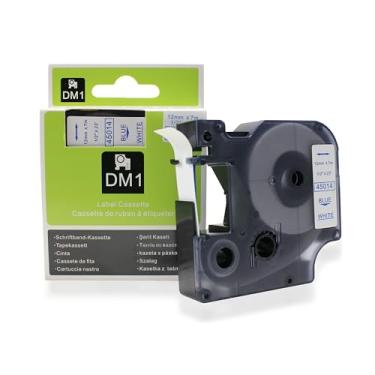 Imagem de Fita Refil Compatível D1 45014 Branca com letra azul 12mm para Rotulador Dymo LM150 LM160P LM210D LM420P LM500TS Color Pop