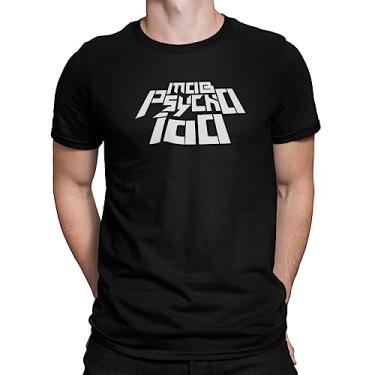 Imagem de Camiseta Camisa Mob Psycho Anime Masculina Preto Tamanho:G