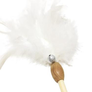 Imagem de Chewtoyo Brinquedo sintético de penas interativas, varinha de gato, varinha apanhadora de gatos, varinha de brinquedo para animais de estimação