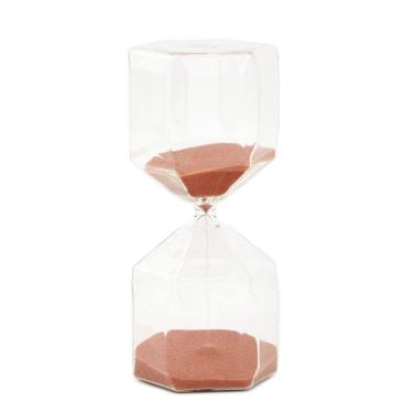 Imagem de Ampulheta Decorativa em Vidro Areia Salmão 30 Minutos 19cm 18319 Mart