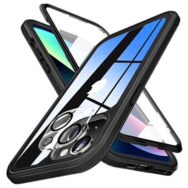 Imagem de Qutechwood Capa para iPhone 13 com protetor de tela de vidro temperado integrado 2x + 2x protetor de lente de câmera, [mais recente 2022] capas de telefone todas em um para iPhone 13 6,1 polegadas (preto)
