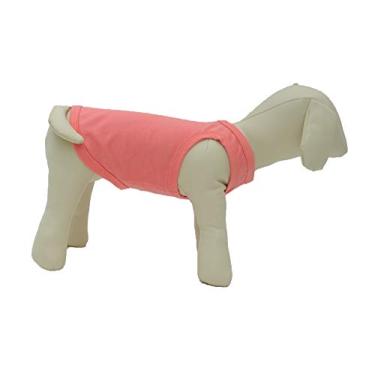 Imagem de Camisetas regatas para animais de estimação 2018 roupas para cachorro roupas em branco colete regata para cães pequenos de tamanho médio grande 100% algodão colete de verão clássico (XGG, rosa lótus)