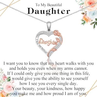 Imagem de ACOGVN Colar Nana Mom Daughter Gifts for Nana Grandma Grandmother Mom Daughter, To My Nana Mom Daughter Rose Heart Pendant Necklace Gifts -Birthday Christmas Wedding Retirement Gifts for Women Teen