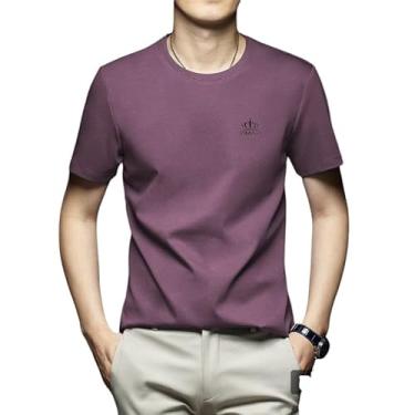 Imagem de Camiseta masculina de algodão mercerizado premium: conforto e estilo combinados, Violeta, 4G