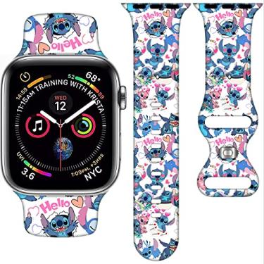 Imagem de Pulseira de silicone para Apple Watch SE séries 8, 7, 6, 5, 4 e 3, 3 e 3 de 38 mm/40 mm/41 mm/42 mm/44 mm/45 mm, pulseiras para Apple Watch SE séries 8, 7, 6, 5, 4 e 3, 38/40/41mm(Series 10 42mm),