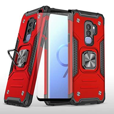 Imagem de Asuwish Capa de telefone para Samsung Galaxy S9 Plus com protetor de tela de vidro temperado e suporte de anel suporte fino híbrido protetor celular acessórios para celular S9+ 9S 9+ S 9 9plus S9plus