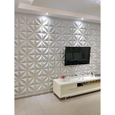 Imagem de Kit 4 Placas Acabamento 1m² Forro Teto Decorativo Fachada Revestimento Flexivel Interno 3D Pvc