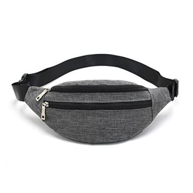 Imagem de Pochete para homens e mulheres – Bolsa de cintura à prova d'água com alça ajustável para viagens esportivas e corrida (cinza escuro-01)