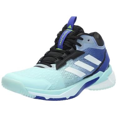 Imagem de adidas Crazyflight 5 Tênis masculino de cano médio para uso interno, Semiflash aqua/zero metálico/azul lúcido, 39