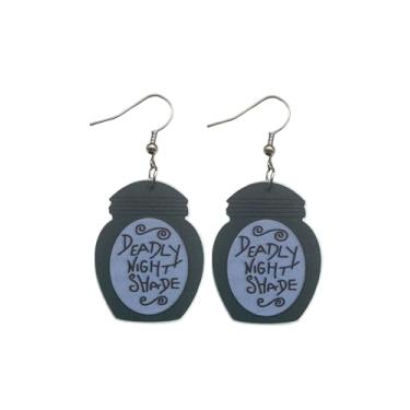 Imagem de Brincos de urna de pesadelo de Halloween fofos para mulheres. Brincos de fantasia de Halloween para mulheres. Brincos de fantasia estilo Sally Brincos de garrafa de veneno projetados por fãs para
