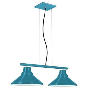 Imagem de Pendente Redondo Duplo 2 Lâmpadas Pantoja & Carmona, 60w 220v Turquesa