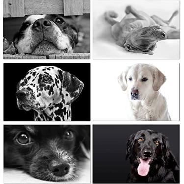 Imagem de Small World Greetings Cartões comemorativos para cães - em branco no interior com envelopes - 6 designs exclusivos - Tamanho A2 (14 x 10,8 cm) - pacote com 12