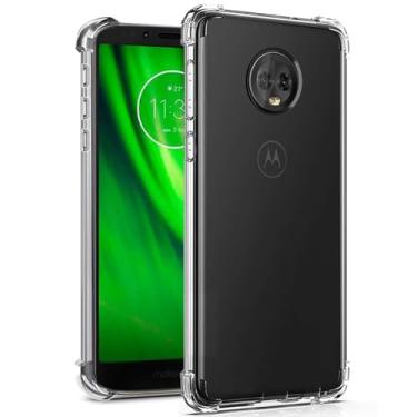 Imagem de Sidande Capa para Moto G6 Play, Motorola E5 para meninas e mulheres, capa protetora fina de TPU flexível transparente transparente para celular Motorola Moto E5 transparente