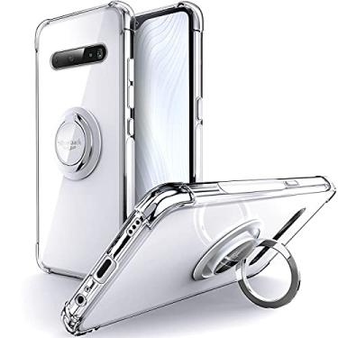 Imagem de Silverback Capa transparente para LG V60 ThinQ com suporte de anel, capa protetora de TPU macio com absorção de choque à prova de choque para LG V60 ThinQ 5G - transparente