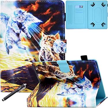 Imagem de Capa universal de 10 polegadas, capa carteira protetora antiderrapante de couro PU GSFY para Apple iPad/Samsung Galaxy Tab/Kindle Fire/Lenovo/Huawei/Asus outros tablets de 9,6 a 10,5 polegadas -