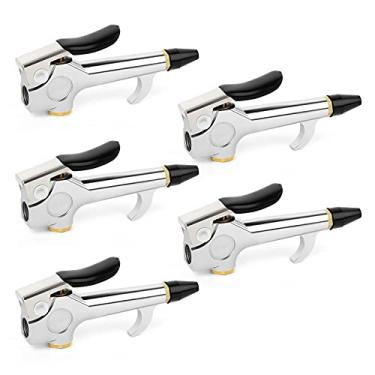 Imagem de MEANLIN MEASURE Pistola de sopro tipo alavanca com bico de segurança de ponta de borracha 1/10.2 cm resistente para compressor de ar casa garagem loja industrial 5 peças