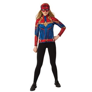 Imagem de Rubie's Costume Co. Blusa feminina de Capitão Marvel Hero e acessório para cabeça, Conforme mostrado., XP