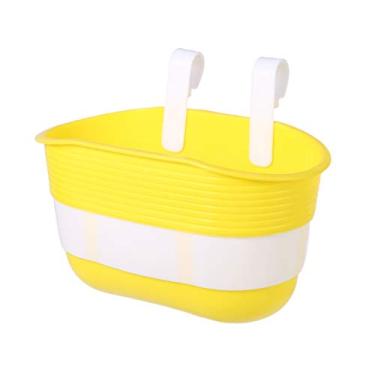 Imagem de Carrinho Cesta 1 Pç Cesta de Bicicleta Crianças Bicicleta Plástico Pendurado Dianteiro Guiador Portador Alforje Mutilcor Forte (Amarelo)