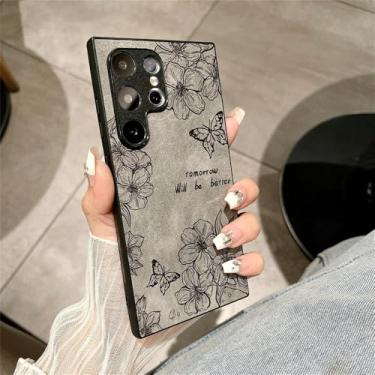 Imagem de Capa de couro para samsung s24 s23 plus ultra a05 s a15 a25 a35 a55 a04s a14 a23 a34 a54 capa, sakura borboleta gy, para a05s