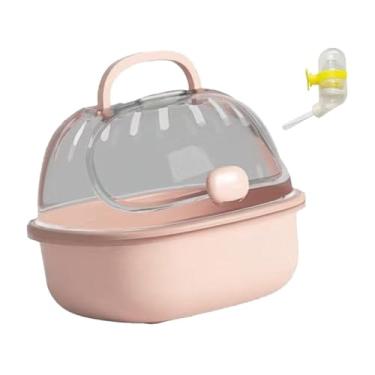 Imagem de Gralara Gaiola transportadora para hamster, caixa de viagem para hamster, caixa de viagem para camundongos, caixa de transporte para animais pequenos, gaiola, Rosa