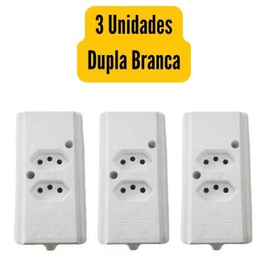Imagem de Kit C/3 Und Tomada Tripla 10a/20a Régua P/ Extensão 2P+T - Eletro Salv