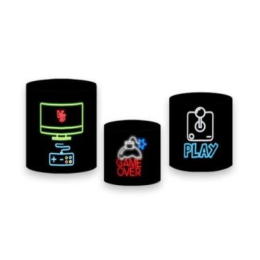 Imagem de Trio de Capas de Cilindro - Video Game Efeito Neon 007 - Via Cores