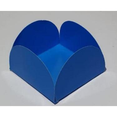 Imagem de Forminha 4 Pétalas Azul Vivo com 50 Unidades 3,4x3,4 - Candy