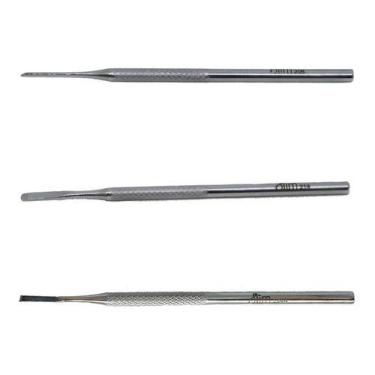 Imagem de Bisturi Para Podólogo Kit Com 3pçs - 206 , 214 E Formão 254a unha encr