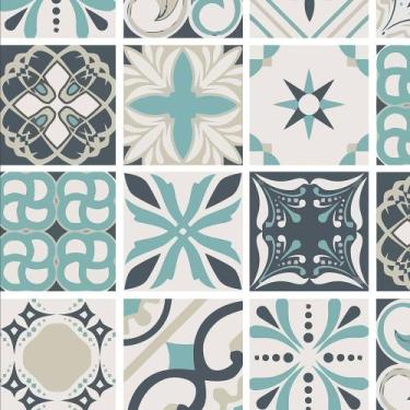 Imagem de Adesivo Lavável Azulejo Grego Para Cozinha - Papel e Parede