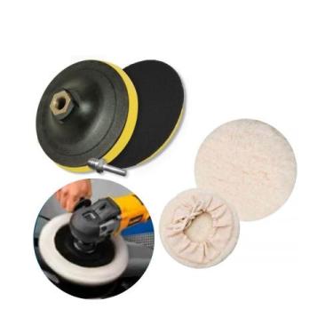 Imagem de Kit Polimento para Furadeira Esmerilhadeira com Base de Lixa 125mm e B