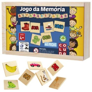 Imagem de Jogo Da Memoria Alfabetizando Nome Imagem Educativo 40 Peças - Coluna,