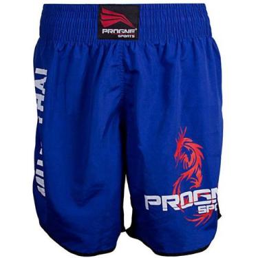 Imagem de Short Muay Thai Bermuda Calção Luta Masculino Progne, Azul royal, M